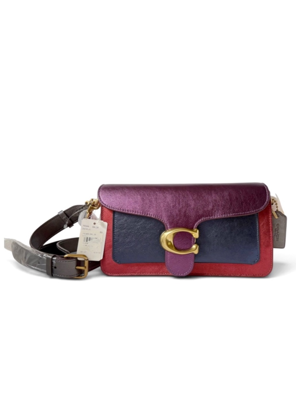Coach 79344 Tabby 26 Color Block Metallic Leather Multicolor Shoulder Bag NEW